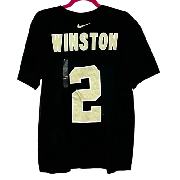 Nike Black Men’s Large Saints WINSTON #2 NFL FOOTBAL Tshirt New With Tags - Picture 2 of 7